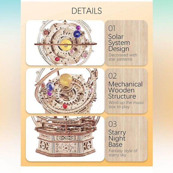 ROKR 3D Puzzles for Adults-Starry Night Music Box Kit - Picture 3 of 6